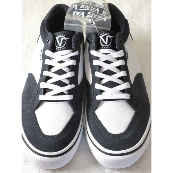 Vans Men's Rowan Zorilla Dark Navy White Suede Canvas Skate Shoes sizes NIB - Picture 1 of 5
